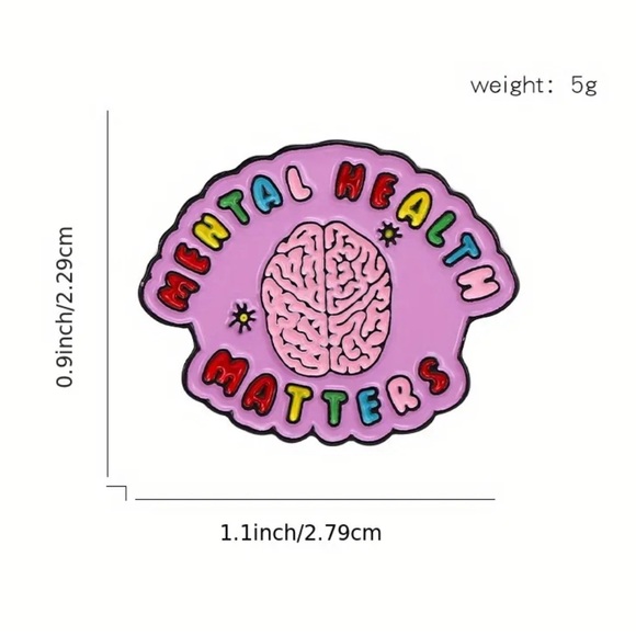 NEW! Mental Health Awareness Stigma Brooch Brooches Pin Set of Three 3 - Picture 2 of 3